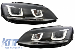 LED Headlights suitable for VW Jetta Mk6 VI (2011-2017) GTI 3D U Bi-Xenon Design - HLVWJ6U