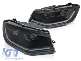 LED HEADLIGHTS TUBE LIGHT BLACK DRL SEQ fits VW CADDY 20--image-6270467