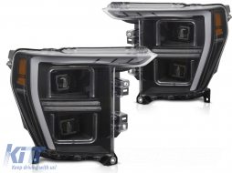 LED HEADLIGHTS TUBE LIGHT BLACK fits FORD F150 MK14 20-23 - TTHF6029257