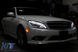 LED Headlights Tube Light suitable for Mercedes C-Class W204 S204 (2007-2010) Black with Sequential Dynamic Turning Lights-image-6078559