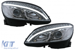 image-47-LED Headlights Tube Light suitable for Mercedes C-Class W204 S204 (2007-2010) Chrome