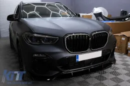 LED Kühlergrill Gitter Nieren Nierengitter für BMW X5 G05 2018–2022 Doppelstreifen Glänzend Schwarz-image-6126855