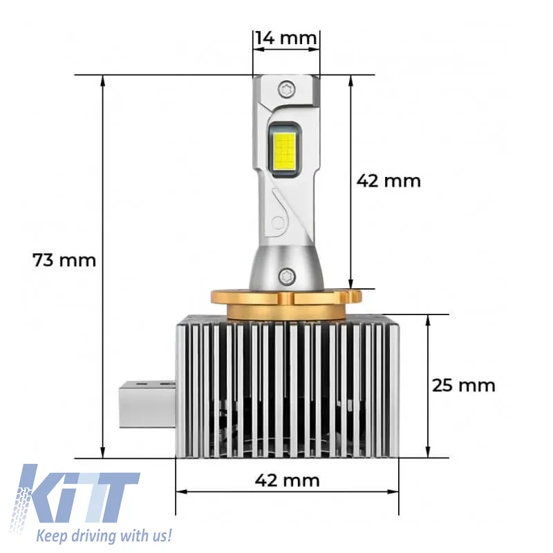 Led Kit D1S Canbus 80W 6000K 12500lm 2 Pieces