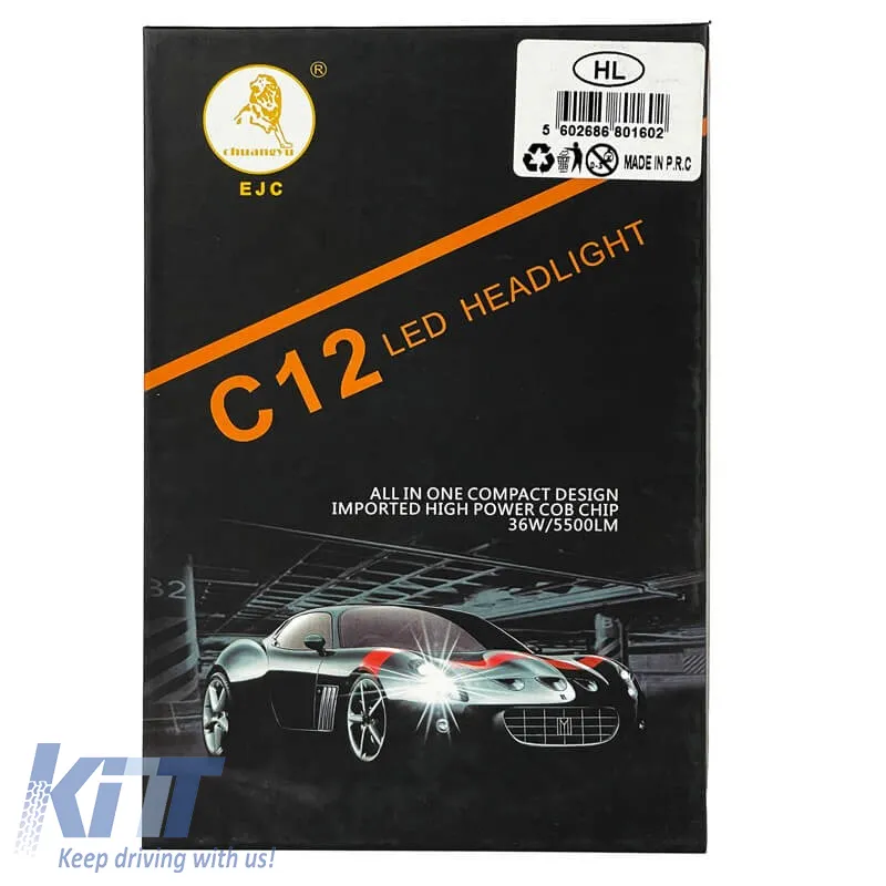 Led Kit H7 C12 12/24Volt 36watt 5500lm 6000k 2pcs