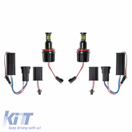 Led Kit suitable for Angel Eyes BMW 3 E90 / E92 / 5 E60 / X5 E70 / X6 E71 H8 120watt Canbus White Color 2pcs