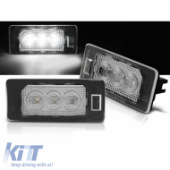 Led License Plate Lights suitable for Bmw 1 E82, E88 / 3 E90, E91, E92, E93, F30, F31, F32, F33 / 4 F36, F34 / 5 E39, E60, E61, F10, F11 / X3 F25 / X5 E70, F15 / X6 E71, E72 3 Led Canbus 2 Pcs