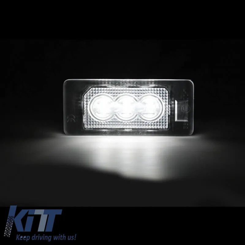 Led License Plate Lights suitable for Bmw 1 E82, E88 / 3 E90, E91, E92, E93, F30, F31, F32, F33 / 4 F36, F34 / 5 E39, E60, E61, F10, F11 / X3 F25 / X5 E70, F15 / X6 E71, E72 3 Led Canbus 2 Pcs