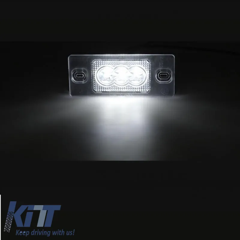 Led License Plate Lights suitable for VW Touareg 7L / Tiguan 5N / Golf V, IV, Combi / Porsche Cayenne 9PA Canbus With 3 Led 2 Pcs