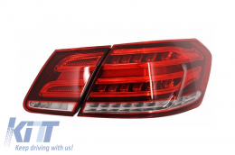 LED Light Bar Hátsó lámpák  Mercedes Benz E-osztály W212 (2009-2013) Conversion Facelift Design Piros/áttetsző-image-5992084