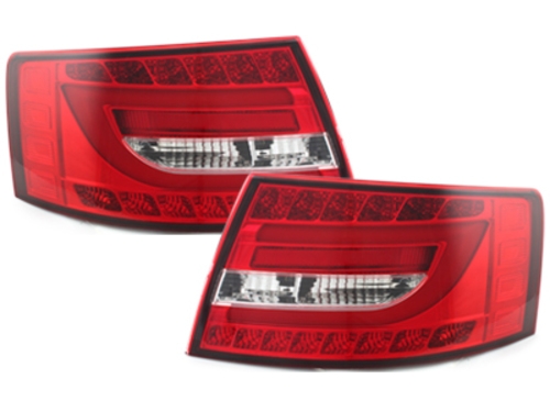 LED Light Bar hátsó lámpák Audi A6 Limousine (2004-2008) Red Crystal Factory LED-hez