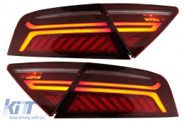 LED Light Bar Taillights suitable for Audi A7 4G (2010-2014) Facelift Design Cherry Red Smoke - TLAUA74G