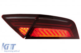 LED Light Bar Taillights suitable for Audi A7 4G (2010-2014) Facelift Design Cherry Red Smoke-image-6013397