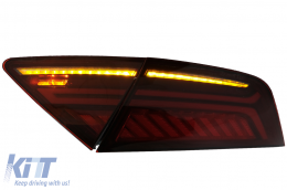 LED Light Bar Taillights suitable for Audi A7 4G (2010-2014) Facelift Design Cherry Red Smoke-image-6079231