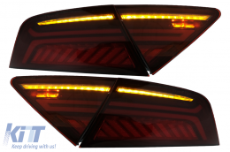 LED Light Bar Taillights suitable for Audi A7 4G (2010-2014) Facelift Design Cherry Red Smoke-image-6079232