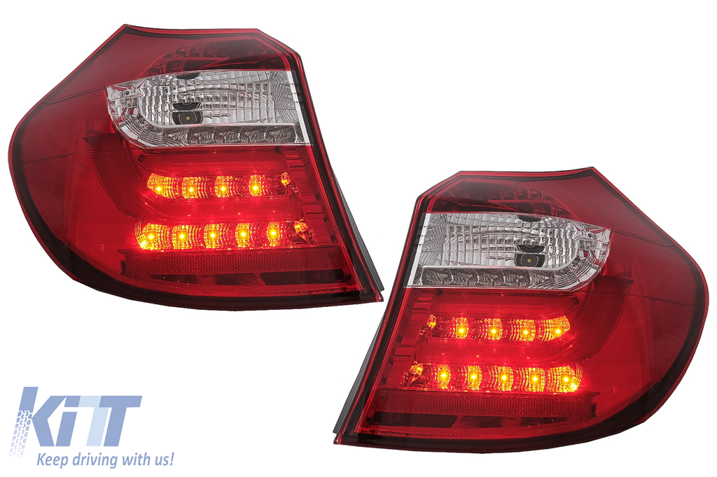 LED Light Bar Hátsó lámpák BMW 1 Series E81 E87 (2004-08.2007) Red Clear típushoz