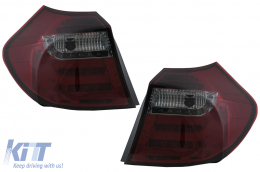 LED Light Bar Taillights suitable for BMW 1 Series E81 E87 (2004-08.2007) Red Smoke-image-6100453