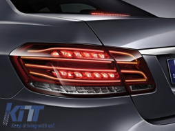 LED Light Bar Taillights suitable for Mercedes E-Class W212 (2009-2013) Conversion Facelift Design Red Clear-image-5992270