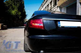 LED Light Bar Задни светлини подходящи за AUDI A6 Лимузина 04-08 Червен/кристал-image-6033295