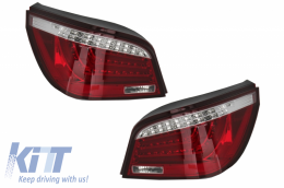 LED Lightbar Taillights suitable for BMW 5 Series E60 (04.2003-03.2007) Red White - TLBME60