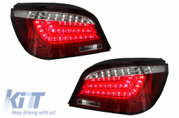 LED Lightbar Задни светлини подходящи за BMW 5 Series E60 (04.2003-03.2007) Червено бяло-image-6047786