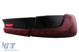 LED Luces Pilotos para BMW Serie 3 G20 G28 M3 G80 Sedan 2018-2022 humo rojo Luz de giro secuencial dinámica-image-6096548