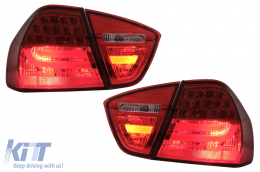 LED Luces traseras para BMW Serie 3 E90 2005-2008 LED Bar luminoso LCI Design rojo Claro-image-6087083