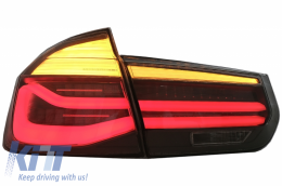 LED Задни светлини M Look Черен Line подходящи за BMW 3 Series F30 Pre LCI & LCI (2011-2019) Червен дим Conversion to LCI дизайн with Динамичен Sequential Turning Light-image-6024720