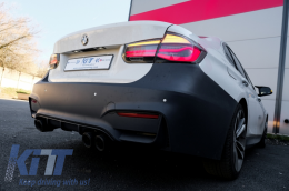 LED Задни светлини M Look Черен Line подходящи за BMW 3 Series F30 Pre LCI & LCI (2011-2019) Червен дим Conversion to LCI дизайн with Динамичен Sequential Turning Light-image-6062427
