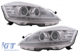 LED Фарове подходящи за Mercedes S-Class W221 (2005-2009) Facelift Look LHD-image-6075000