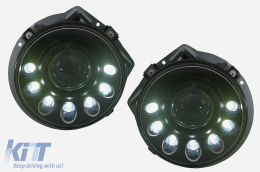 LED Phares pour Mercedes Classe G W463 1989-2012 Le noir Dynamique Tournant Léger-image-6087040