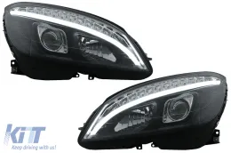 image-48-LED Phares Tube lumière pour Mercedes C W204 S204 07-10 Noir Dynamique Lumières