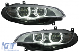 LED Phares Xénon Angel Eyes 3D Double Halo Jantes pour BMW X6 E71 2008-2012-image-6083034