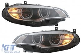 LED Phares Xénon Angel Eyes 3D Double Halo Jantes pour BMW X6 E71 2008-2012-image-6083038