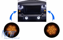 LED Pon luz cruce Indicador rejilla para JEEP Wrangler JK 2007-2016 Amber-image-6045924