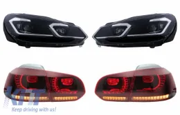 image-11-LED Prednja svijetla i stražnja svjetla prikladna za VW Golf 6 VI (2008-2013) s izgledom Facelift G7.5 Srebrni tekuća dinamička sekvencijalna svjetla za okretanje LHD