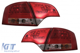 LED Rückleuchten für Audi A4 B7 Avant 8ED 11.2004-2007 Rot Klar-image-6086892