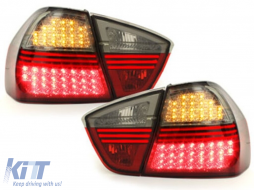 LED Rückleuchten für BMW 3er E90 03.2005-08.2008 Limousine Roter Rauch Taillights-image-61044