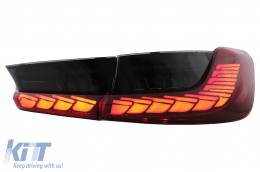 LED Rückleuchten für BMW 3er G20 G28 M3 G80 18-22 Roter Rauch Dynamischem Blinken-image-6096536