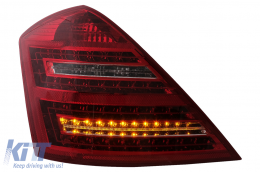 LED Rückleuchten für Mercedes S-Klasse W221 2005-2009 rot Weiß-image-6088084