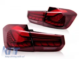 image-0-LED-Rücklichtsatz geeignet für BMW 3er Reihe F30 Limousine 2011-2018, rote Basis, links und rechts