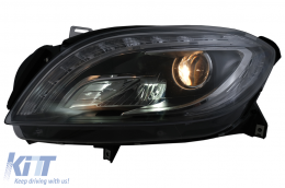 LED Scheinwerfer für Mercedes M-Klasse W166 2012-2015 Schwarz für Halogen-image-6099510