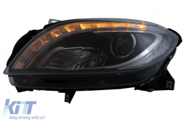 LED Scheinwerfer für Mercedes M-Klasse W166 2012-2015 Schwarz für Halogen-image-6099515