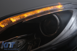 LED Scheinwerfer für Mercedes M-Klasse W166 2012-2015 Schwarz für Halogen-image-6099518