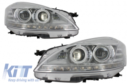 image-1-LED Scheinwerfer für Mercedes S-Klasse W221 2005–2009 im Facelift Look