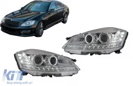 image-77-LED-Scheinwerfer für Mercedes S W221 2005-2009 Facelift Look Dynamisch Lichter