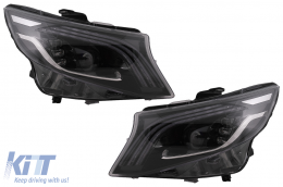 LED Scheinwerfer für Mercedes V W447 16-20 schwarz ersetzt Halogen-image-6096318