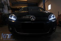 LED Scheinwerfer für VW Golf 6 VI 08-13 Facelift G7.5 Silver Flowing Dynamic LHD-image-6070443