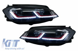 LED Scheinwerfer für VW Golf 7.5 17+ GTI Look Dynamische Signal Tagfahrlicht TFL--image-6055722