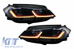 LED Scheinwerfer für VW Golf 7.5 17+ GTI Look Dynamische Signal Tagfahrlicht TFL--image-6055725