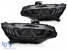 image-51-LED-SCHEINWERFER SCHWARZ DRL SEQ geeignet für HONDA CIVIC X 16-21